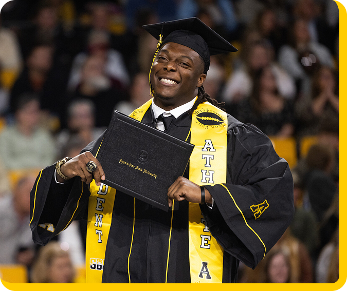App State graduate receiving his degree